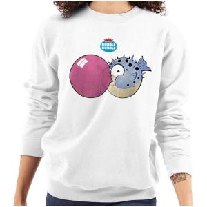Brisco Brands Original Dubble Bubble Logo Vintage Women Crewneck Sweatshirt(White)