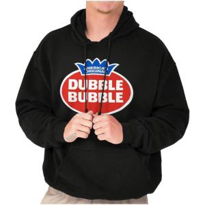 Brisco Brands Vintage Dubble Bubble Gum Double Logo Hoodie Sweatshirt Women Men(Black)