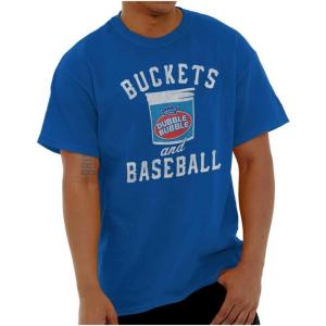 Buckets and Baseball Dubble Bubble Graphic T Shirt Men or Women(Royal)