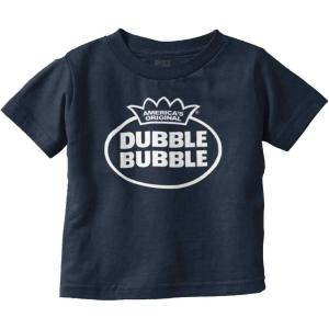 Distressed Dubble Bubble Retro Double Toddler Boy Girl T Shirt(Navy)