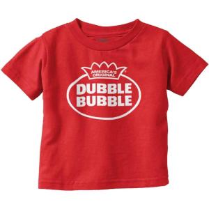Distressed Dubble Bubble Retro Double Toddler Boy Girl T Shirt(Red)