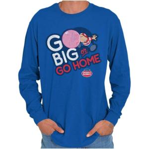 Dubble Bubble Go Big Or Go Home Logo Long Sleeve Tshirt Men Women(Royal)