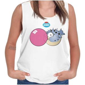 Original Dubble Bubble Logo Vintage Tank Top Tee Shirt Women(White)