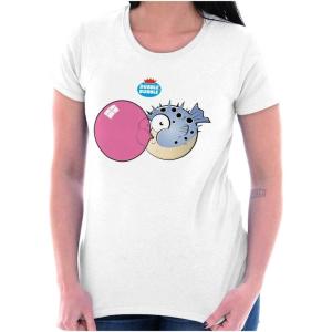 Original Dubble Bubble Logo Vintage Womens Slim Fit Graphic Tee(White)