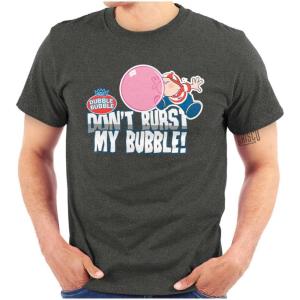Vintage Dont Burst Dubble Bubble Graphic T Shirt Men or Women(Dark Heather)