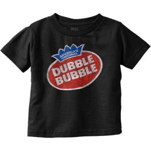 Vintage Dubble Bubble Gum Double Logo Toddler Boy Girl T Shirt(Black)