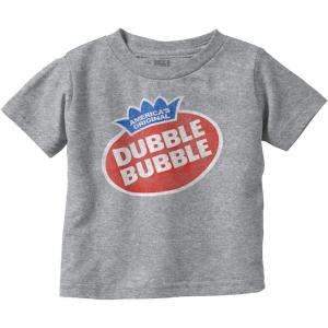 Vintage Dubble Bubble Gum Double Logo Toddler Boy Girl T Shirt(Heather)