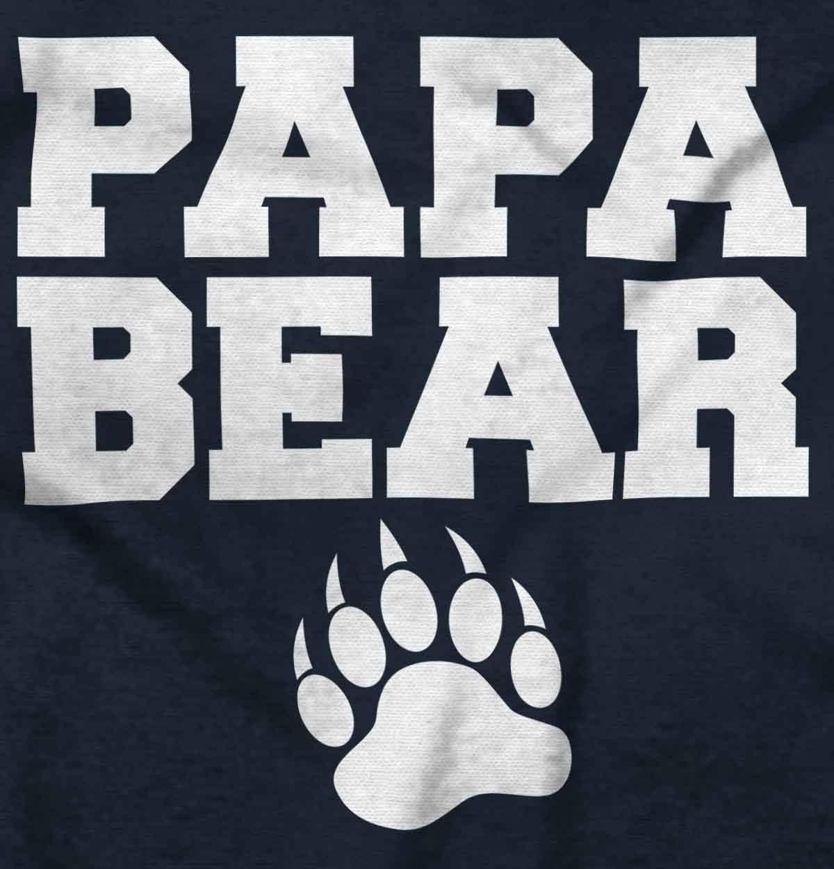 imageBrisco Brands Papa Bear Dad Fathers Day Pawprint Zip Hoodie Sweatshirt MenNavy