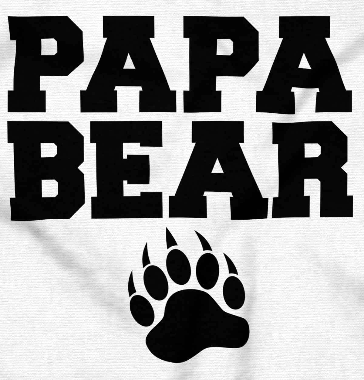 imageBrisco Brands Papa Bear Dad Fathers Day Pawprint Zip Hoodie Sweatshirt MenWhite