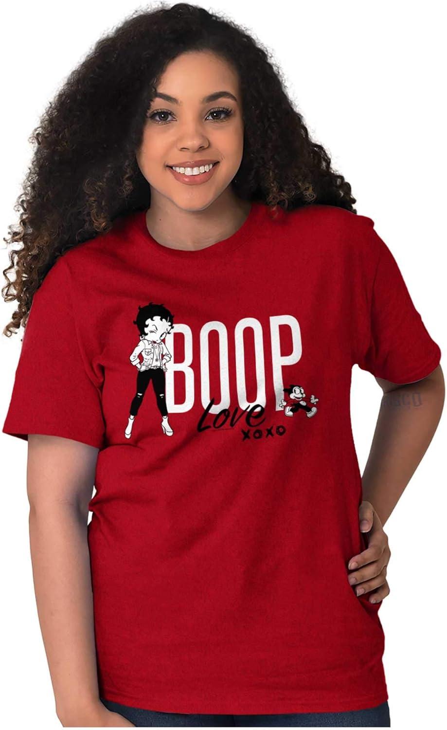 imageLove Betty Boop Hugs and Kisses Womens Graphic T Shirt TeesAntique Cherry Red