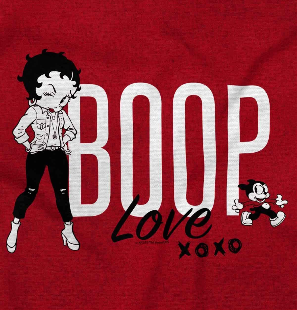 imageLove Betty Boop Hugs and Kisses Womens Graphic T Shirt TeesAntique Cherry Red