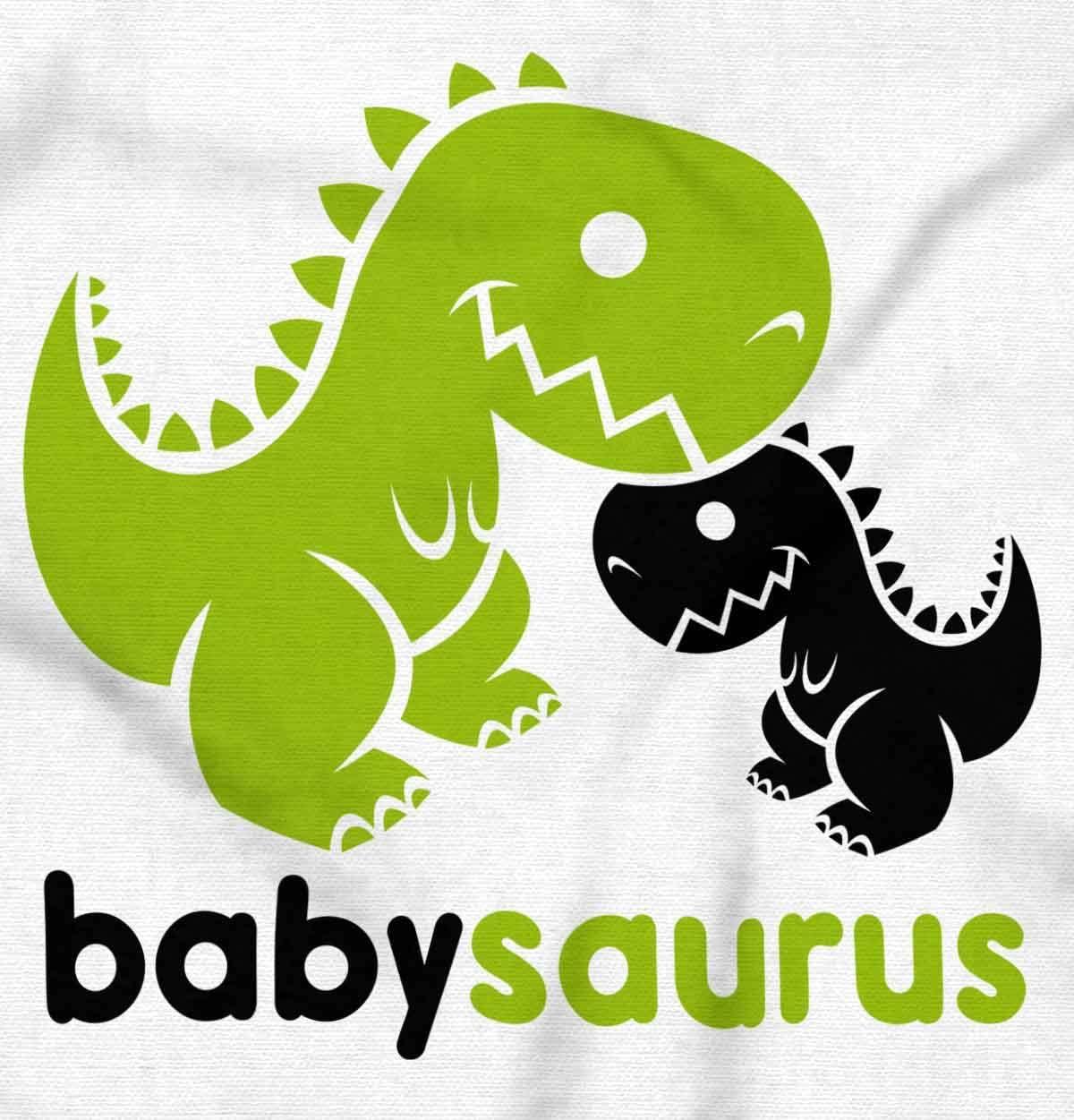 imageBrisco Brands Babysaurus Adorable Little TRex Baby Bodysuit Jumper BoysWhite