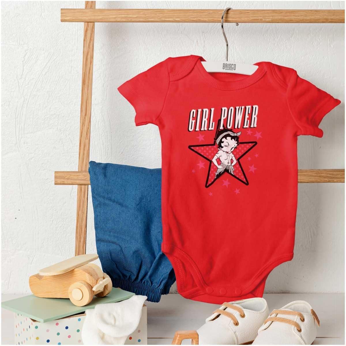 imageBrisco Brands Betty Boop Girl Power Adorable Baby Bodysuit Jumper GirlsRed
