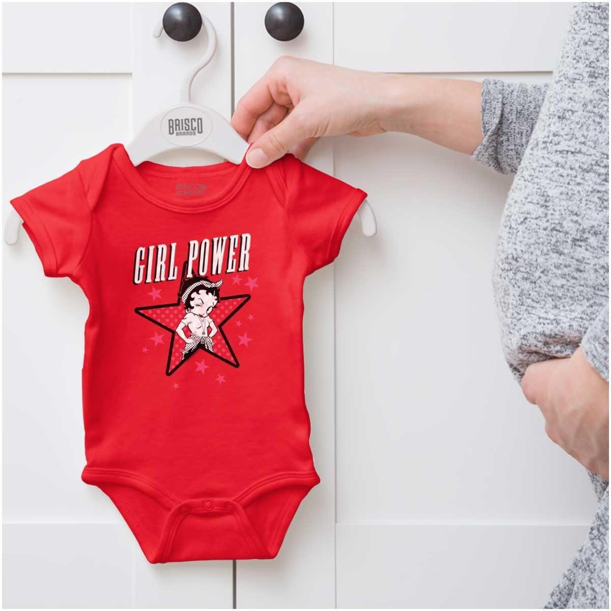 imageBrisco Brands Betty Boop Girl Power Adorable Baby Bodysuit Jumper GirlsRed