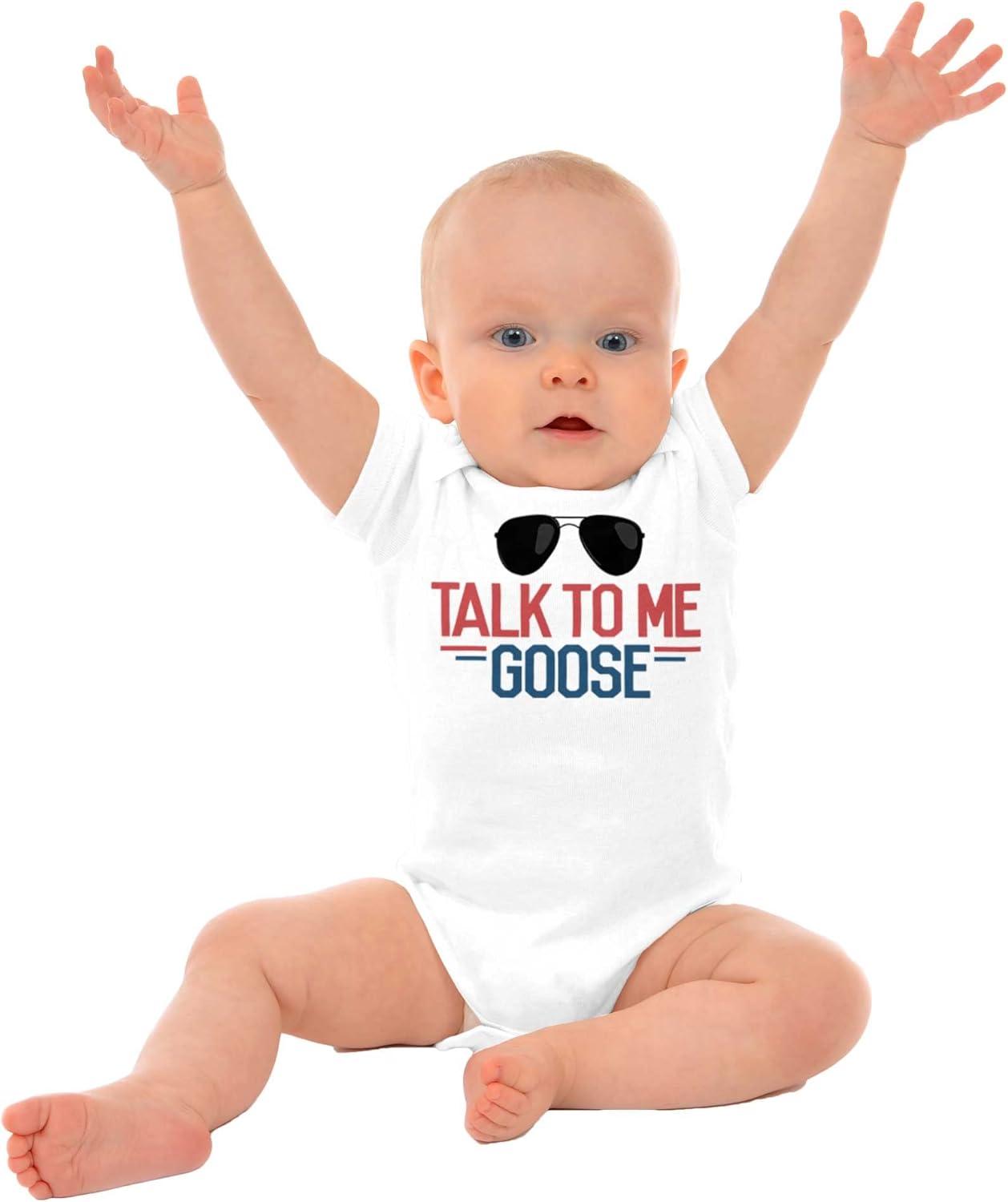 imageBrisco Brands Talk to Me Goose Aviator Sunglasses Baby Romper Boys or Girls
