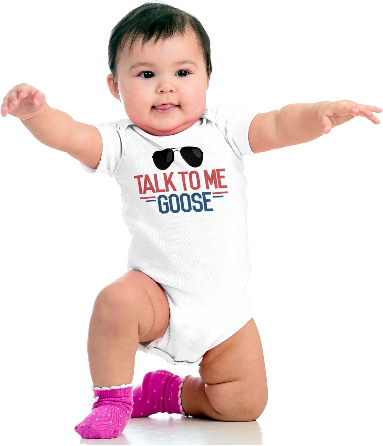 imageBrisco Brands Talk to Me Goose Aviator Sunglasses Baby Romper Boys or Girls