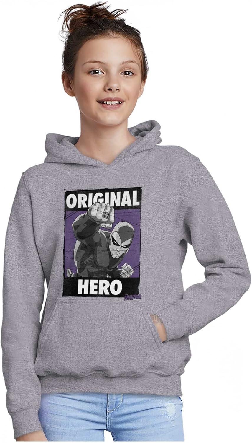 imageBrisco Brands the Phantom Original Hero Superhero Youth Hoodie Boy Girl Sport Grey