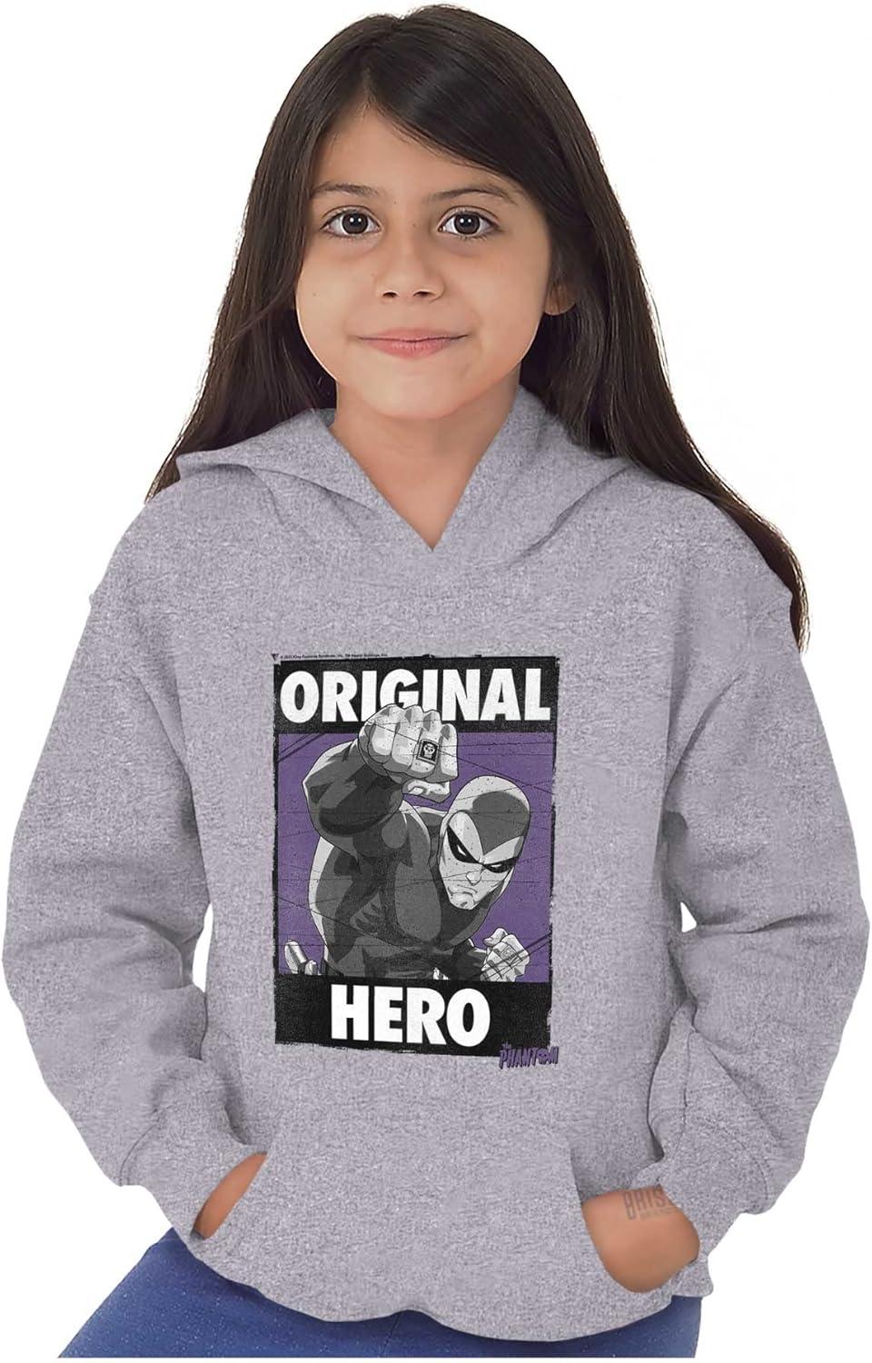 imageBrisco Brands the Phantom Original Hero Superhero Youth Hoodie Boy Girl Sport Grey