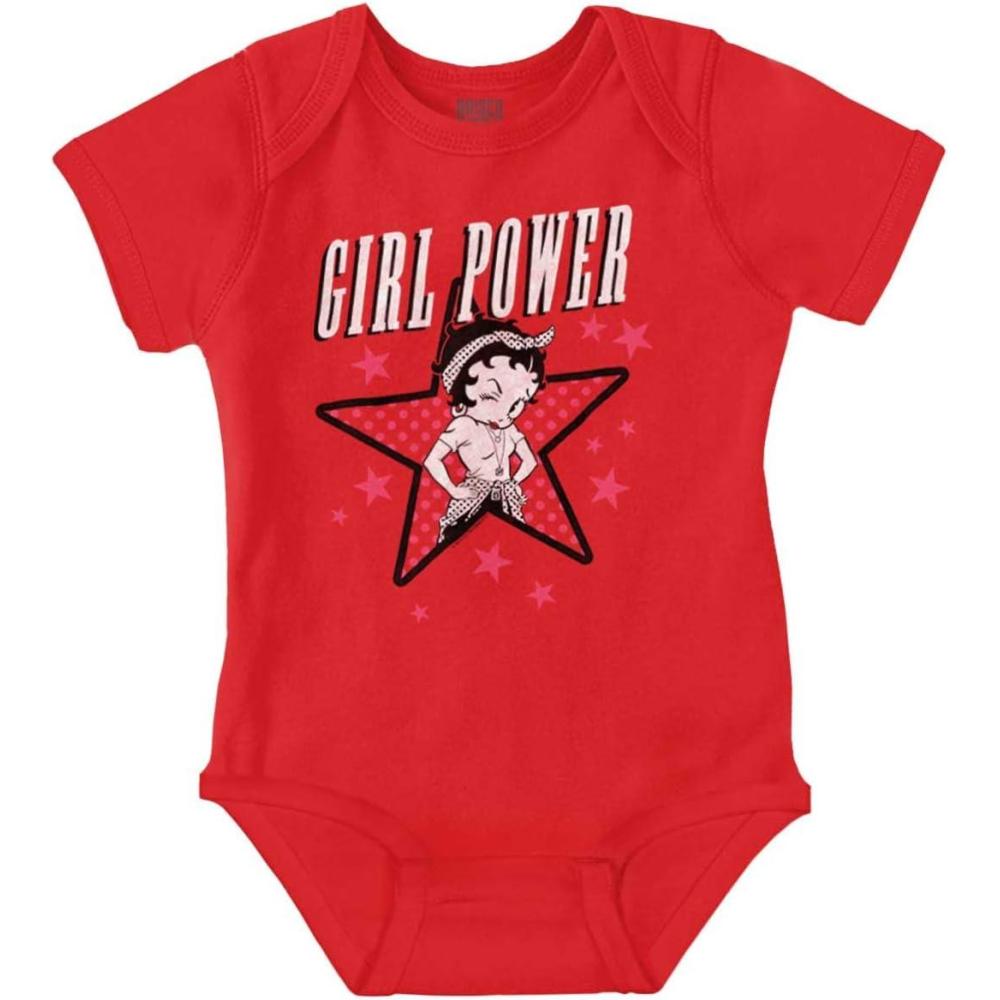 imageBrisco Brands Betty Boop Girl Power Adorable Baby Bodysuit Jumper GirlsRed