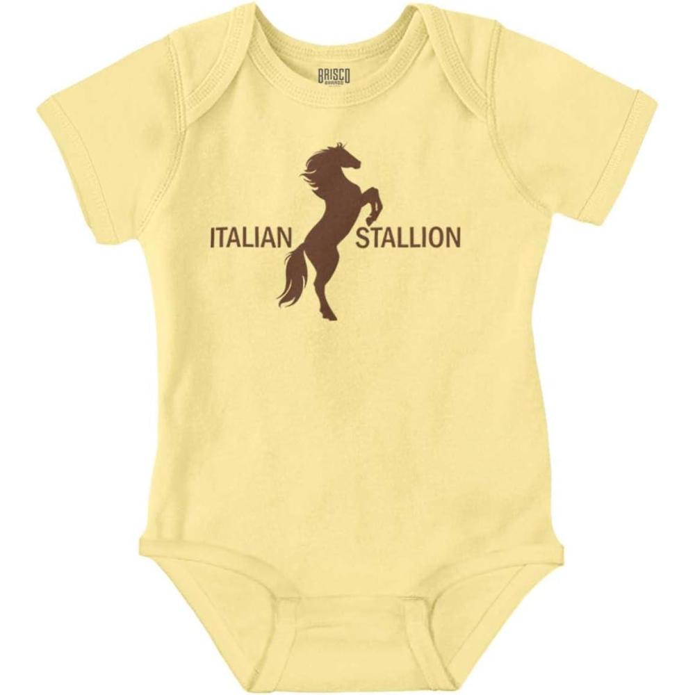 imageBrisco Brands Italian Stallion Adorable Stud Baby Bodysuit Jumper BoysBanana