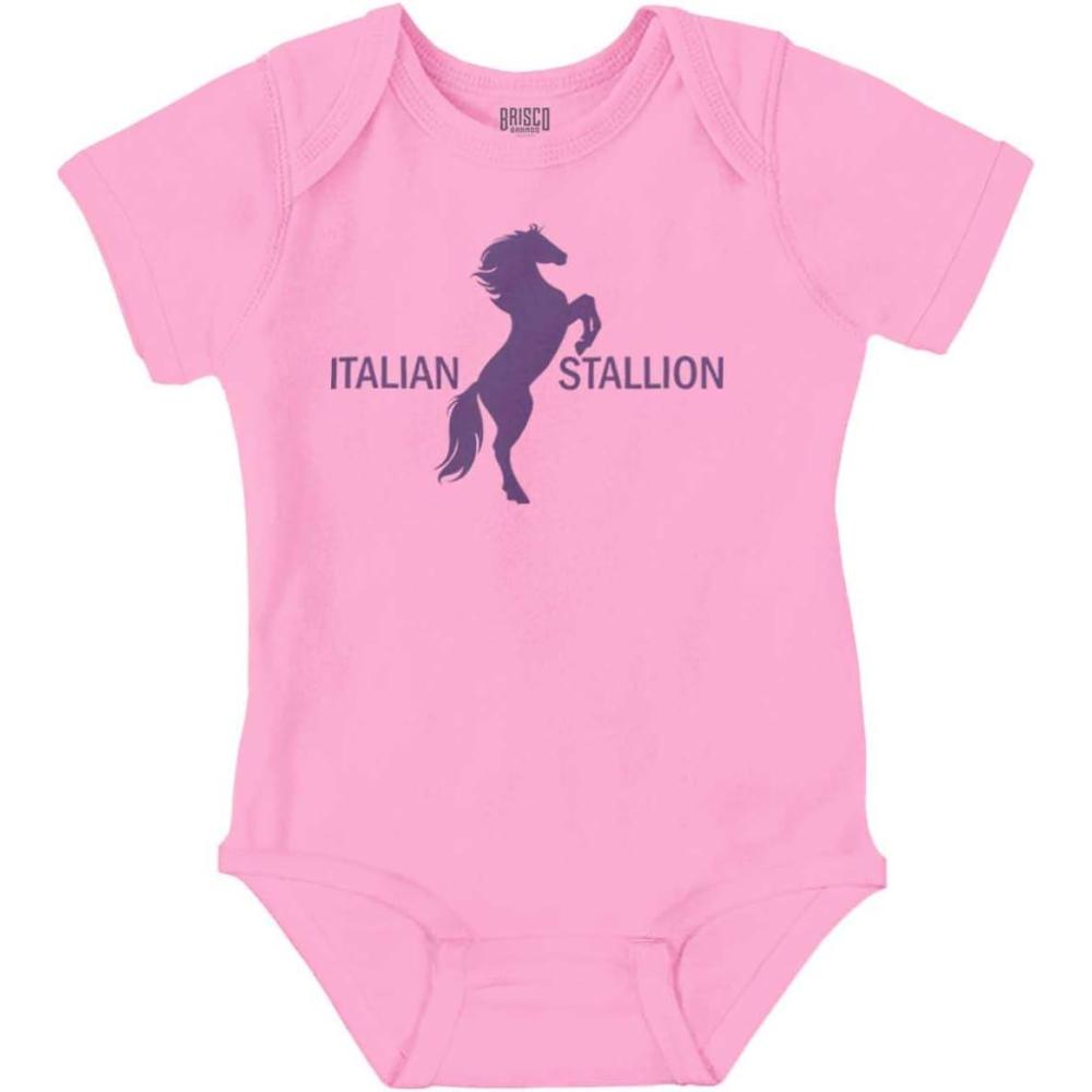 imageBrisco Brands Italian Stallion Adorable Stud Baby Bodysuit Jumper BoysPink