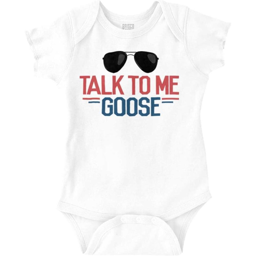 imageBrisco Brands Talk to Me Goose Aviator Sunglasses Baby Romper Boys or Girls