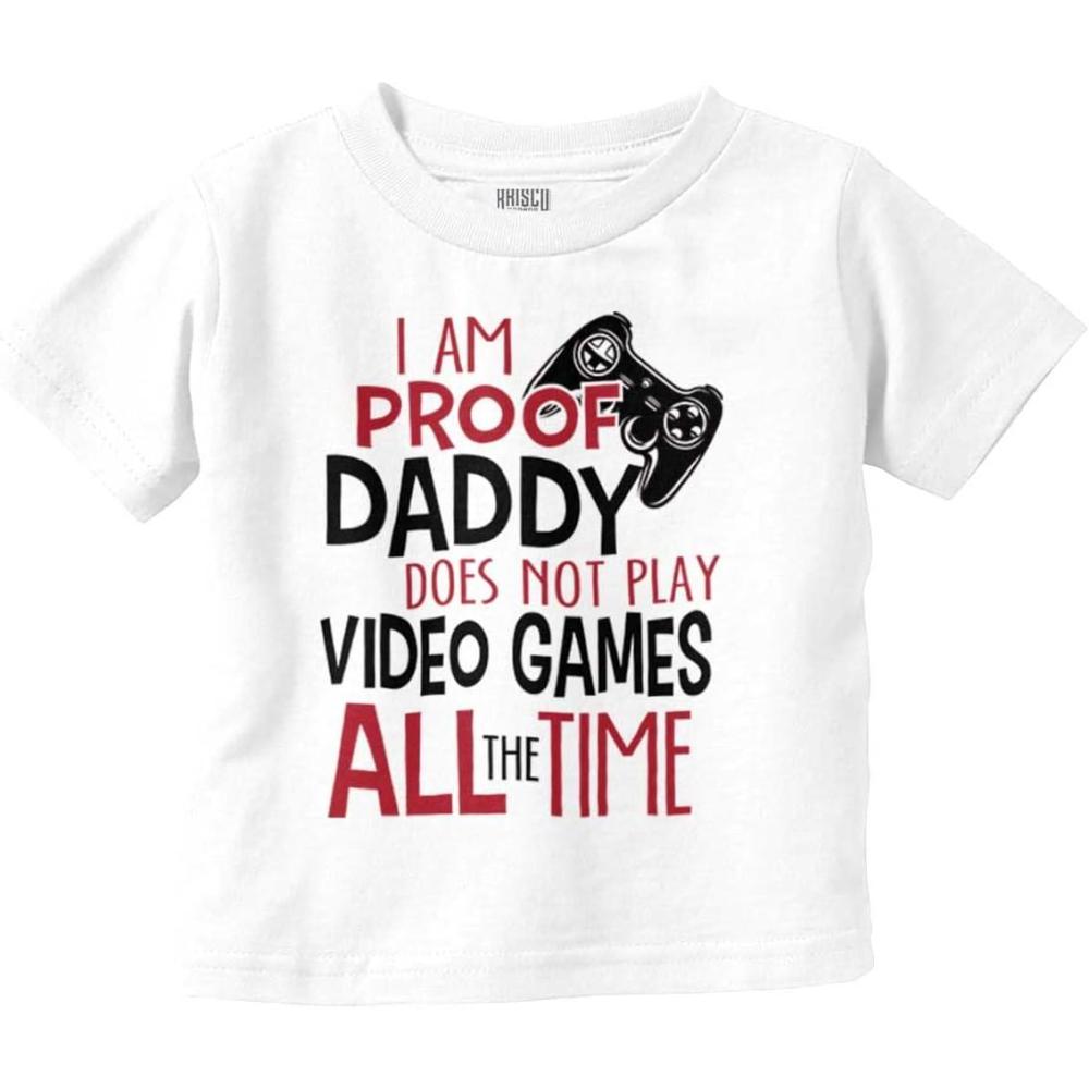 imageProof Daddy Doesnt Play Video Games Toddler Boy Girl T ShirtWhite