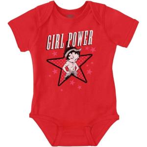 Brisco Brands Betty Boop Girl Power Adorable Baby Bodysuit Jumper Girls(Red)