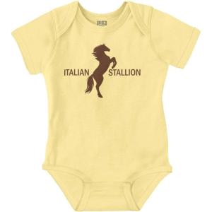 Brisco Brands Italian Stallion Adorable Stud Baby Bodysuit Jumper Boys(Banana)