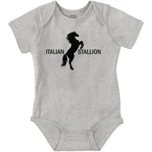 Brisco Brands Italian Stallion Adorable Stud Baby Bodysuit Jumper Boys(Heather)
