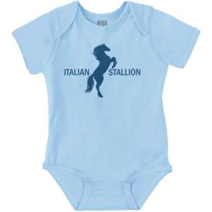 Brisco Brands Italian Stallion Adorable Stud Baby Bodysuit Jumper Boys(Light Blue)