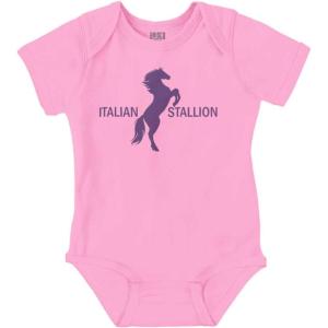 Brisco Brands Italian Stallion Adorable Stud Baby Bodysuit Jumper Boys(Pink)