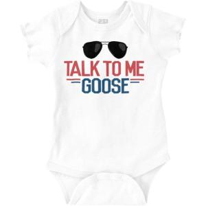 Brisco Brands Talk to Me Goose Aviator Sunglasses Baby Romper Boys or Girls