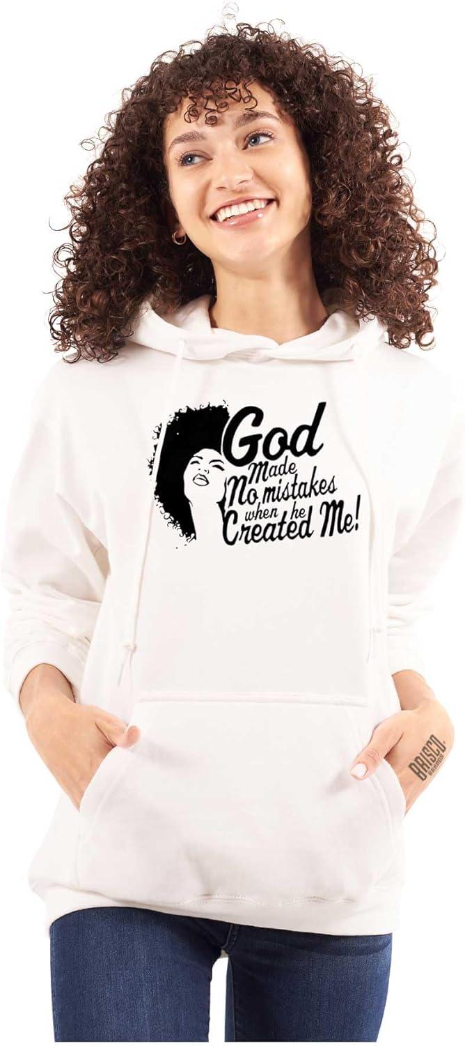 imageBrisco Brands Black Queen God Made No Mistakes Hoodie Sweatshirt WomenWhite