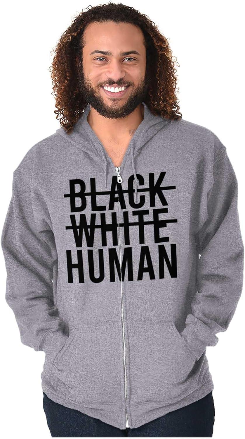 imageBrisco Brands Race Equality Human Rights Black Life Zip Up Hoodie Mens WomensSport Grey