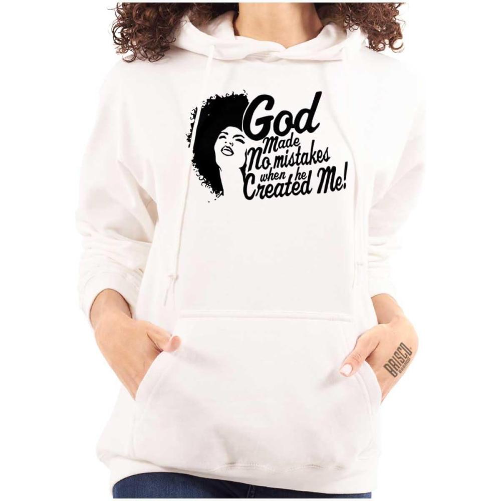 imageBrisco Brands Black Queen God Made No Mistakes Hoodie Sweatshirt WomenWhite