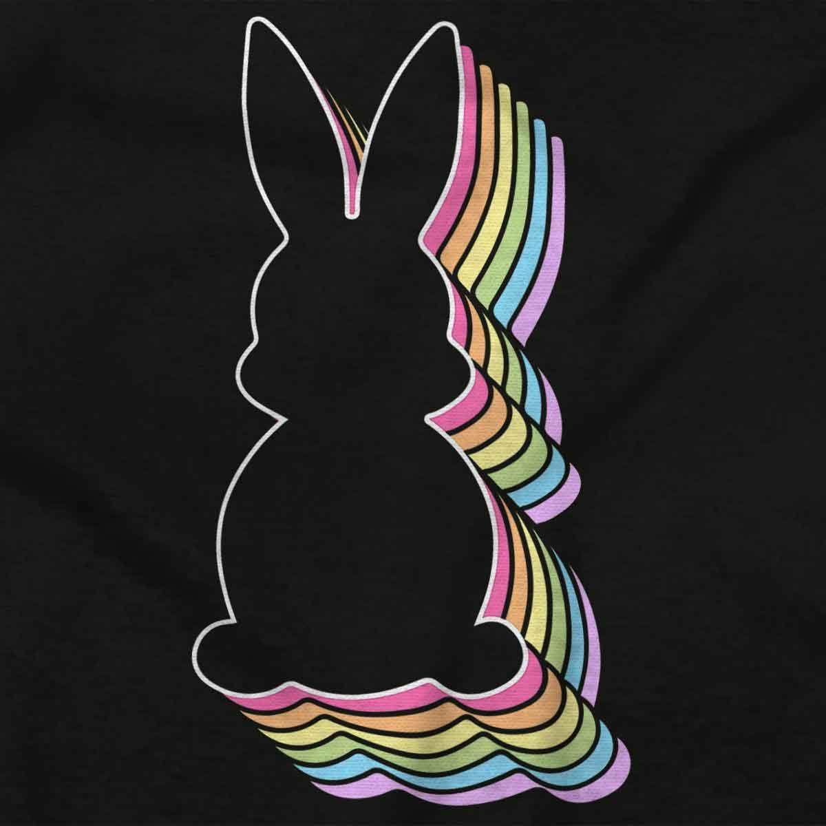 imageBrisco Brands Colorful Easter Bunny Gradient Womens Slim Fit Graphic TeeBlack