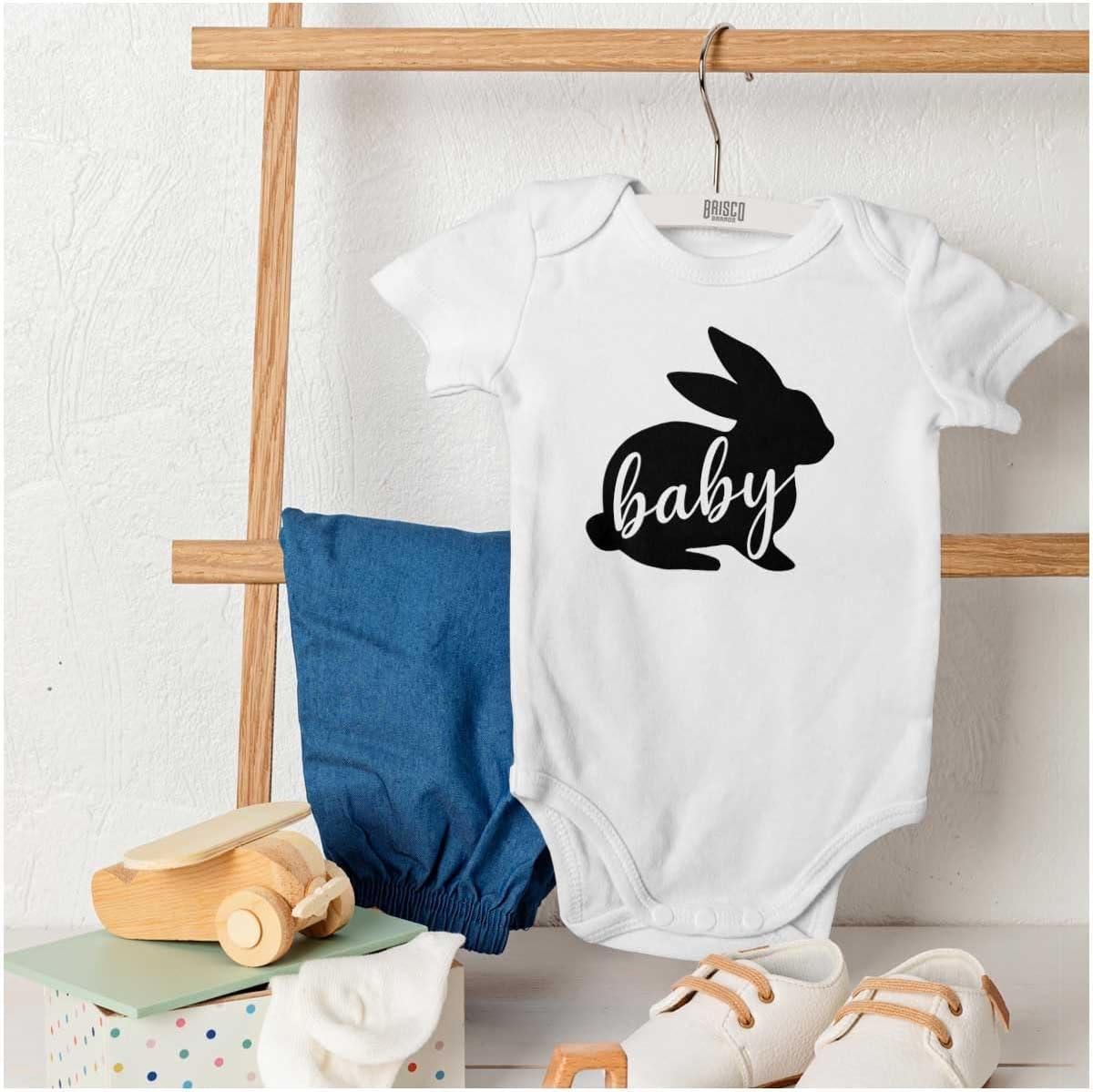 imageBrisco Brands Cute Easter Bunny Baby Spring Rabbit Baby Bodysuit Jumper GirlsWhite