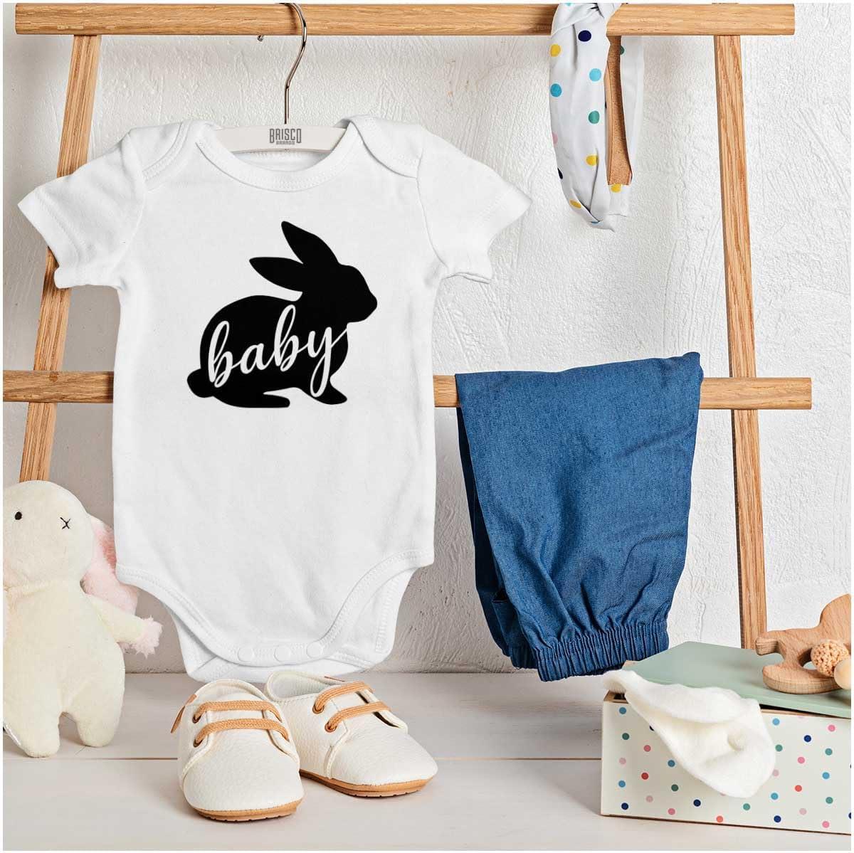 imageBrisco Brands Cute Easter Bunny Baby Spring Rabbit Baby Bodysuit Jumper GirlsWhite