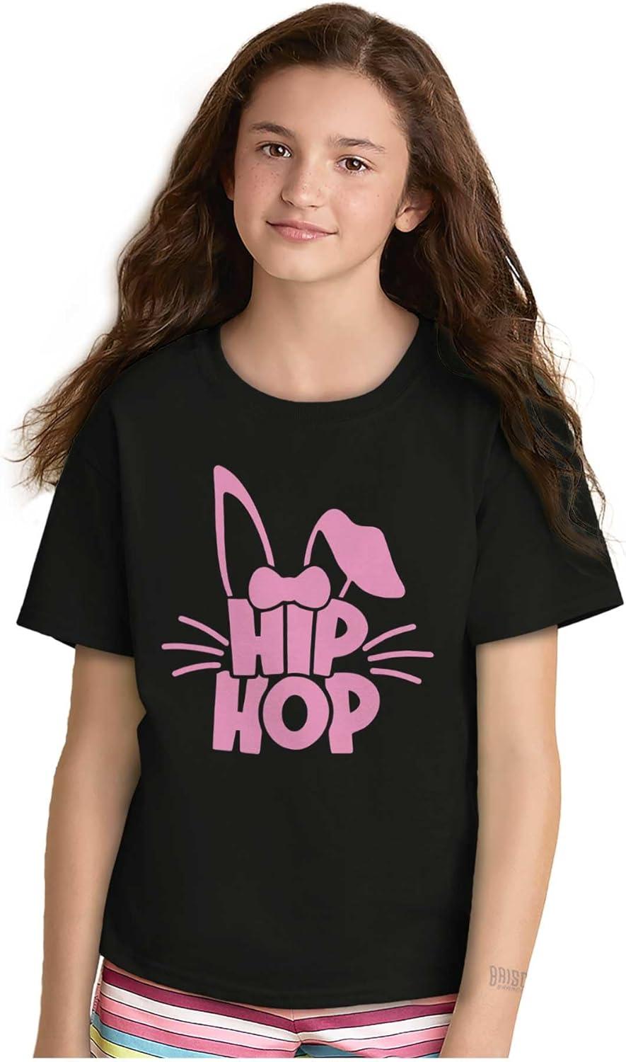 imageBrisco Brands Cute Easter Bunny Humor Hip Hop Pun Girls Kids T Shirt TeesBlack