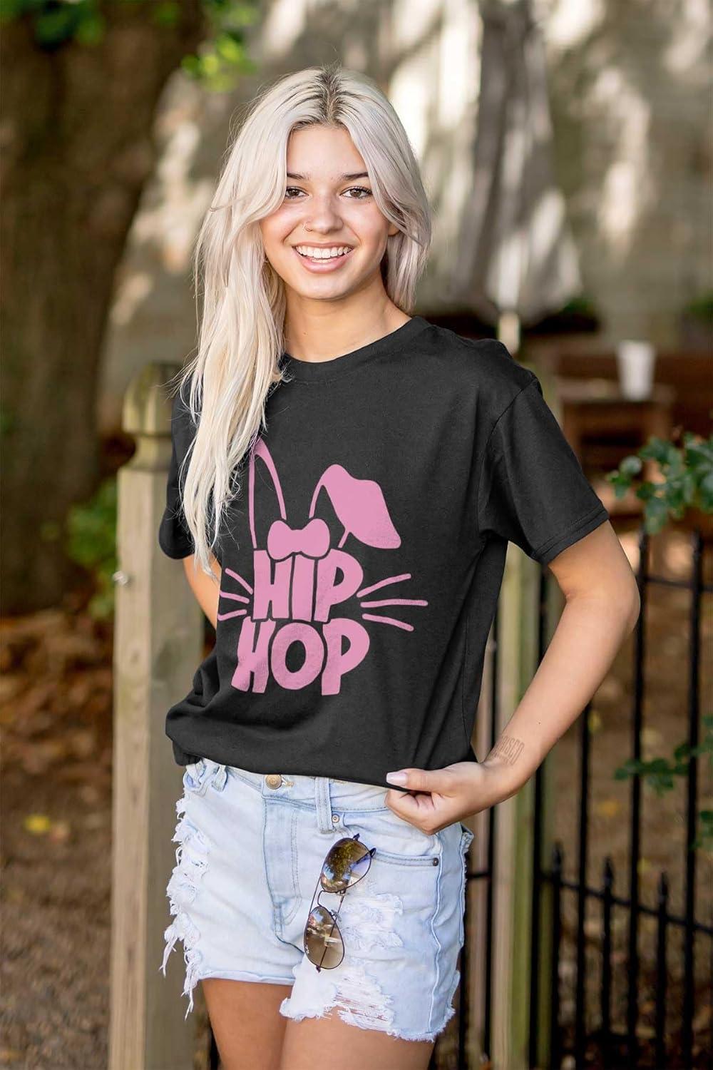 imageBrisco Brands Cute Easter Bunny Humor Hip Hop Pun Womens Graphic T Shirt TeesBlack