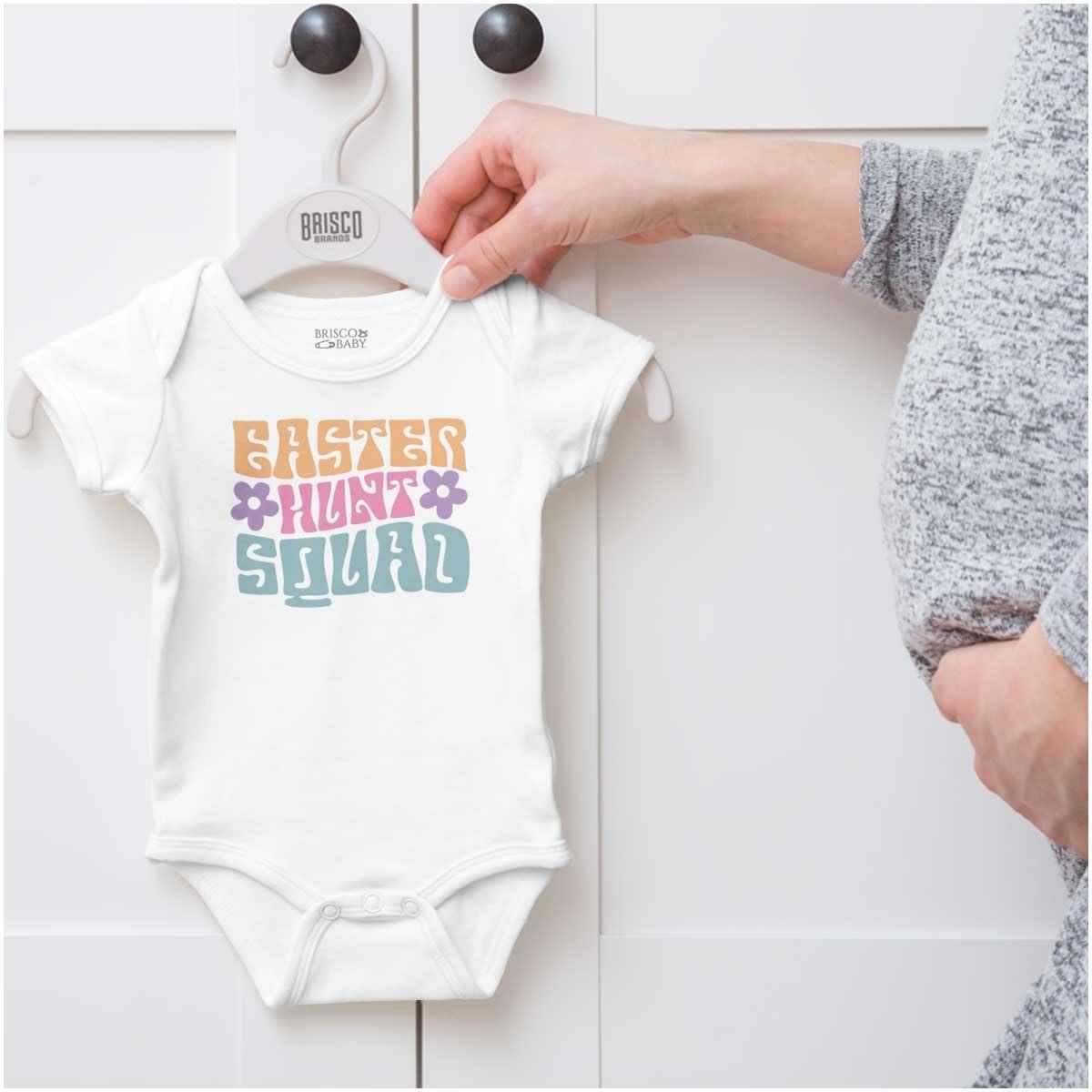 imageBrisco Brands Cute Easter Egg Hunt Squad Daisies Baby Bodysuit Jumper GirlsWhite