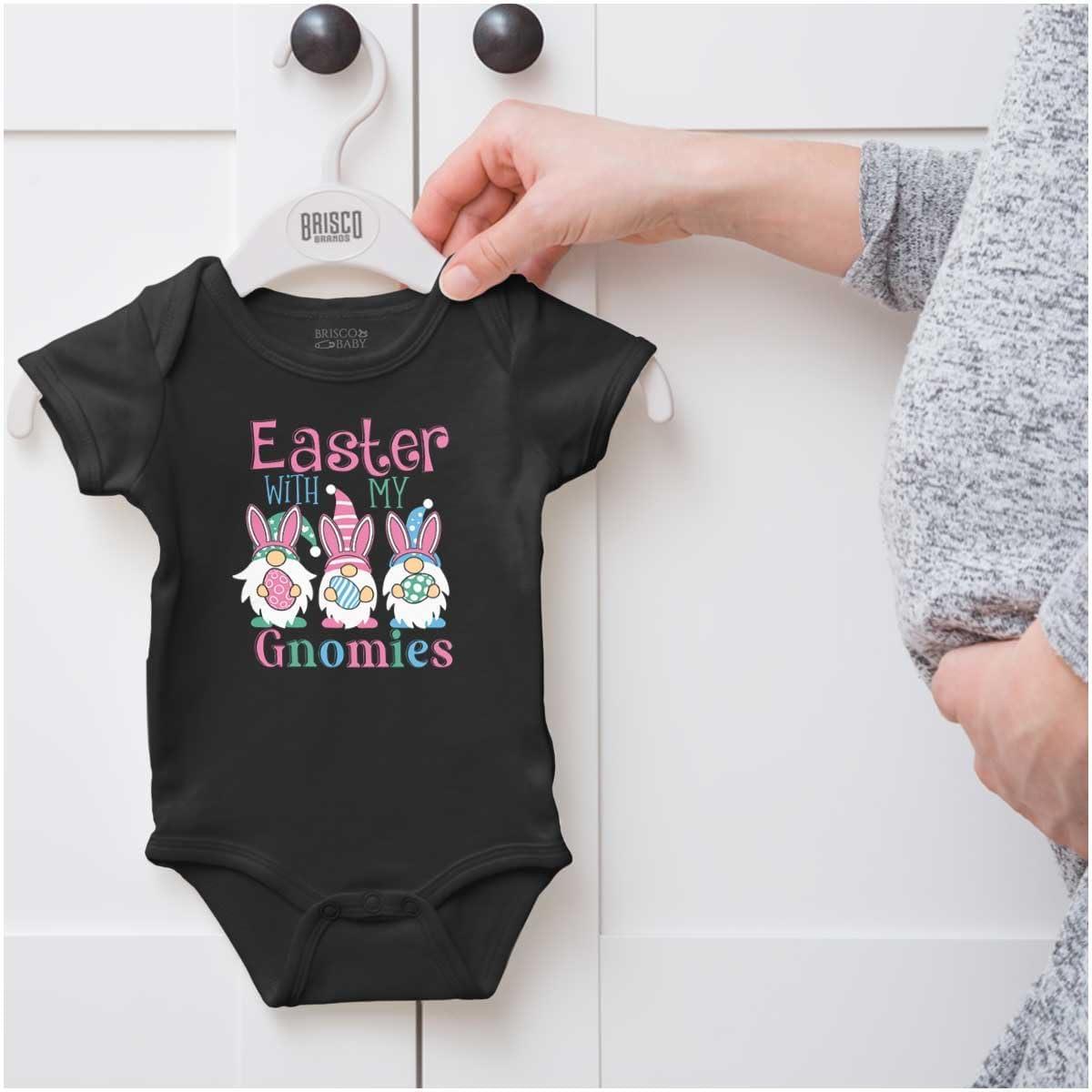 imageBrisco Brands Cute Funny Easter With My Gnomies Baby Bodysuit Jumper GirlsBlack