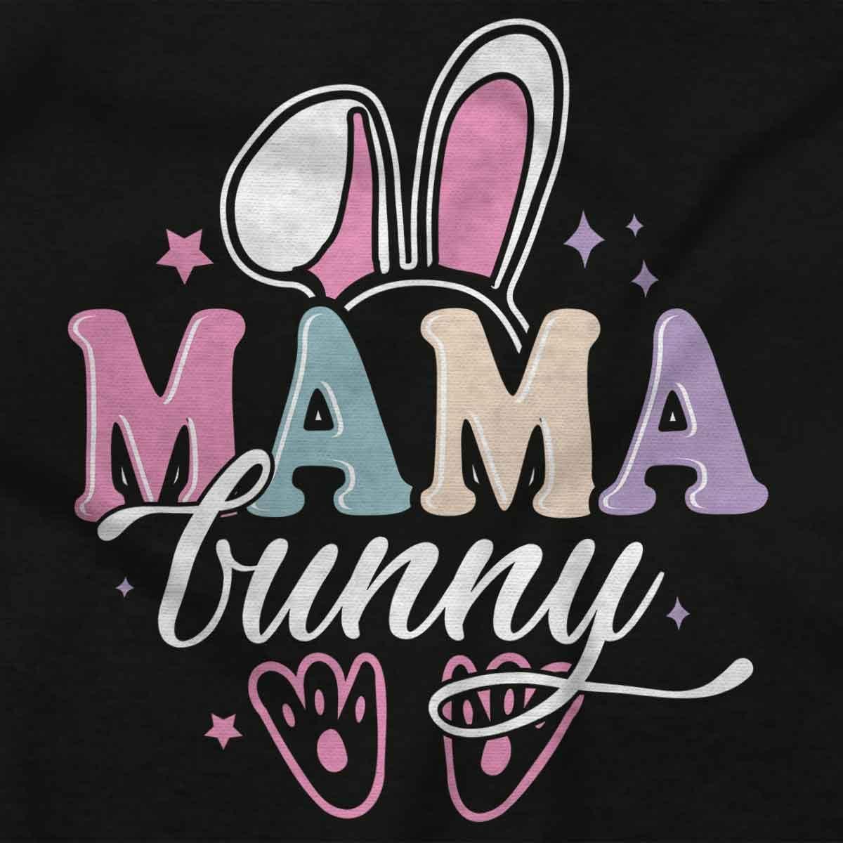 imageBrisco Brands Cute Spring Easter Mama Bunny Ears Womens Graphic T Shirt TeesBlack