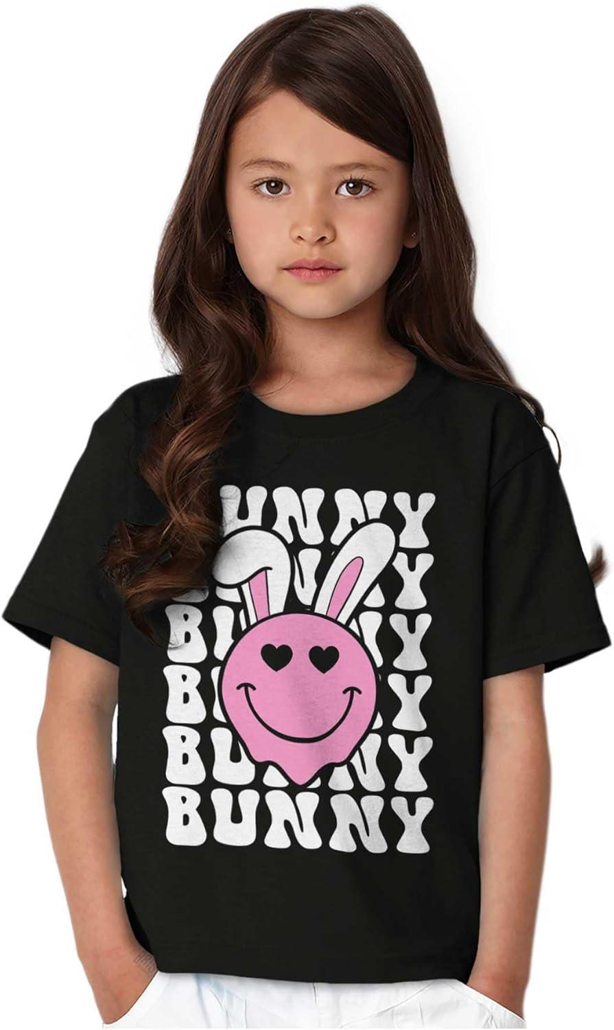 imageBrisco Brands Easter Bunny Ears Heart Eyes Smile Girls Kids T Shirt Tees