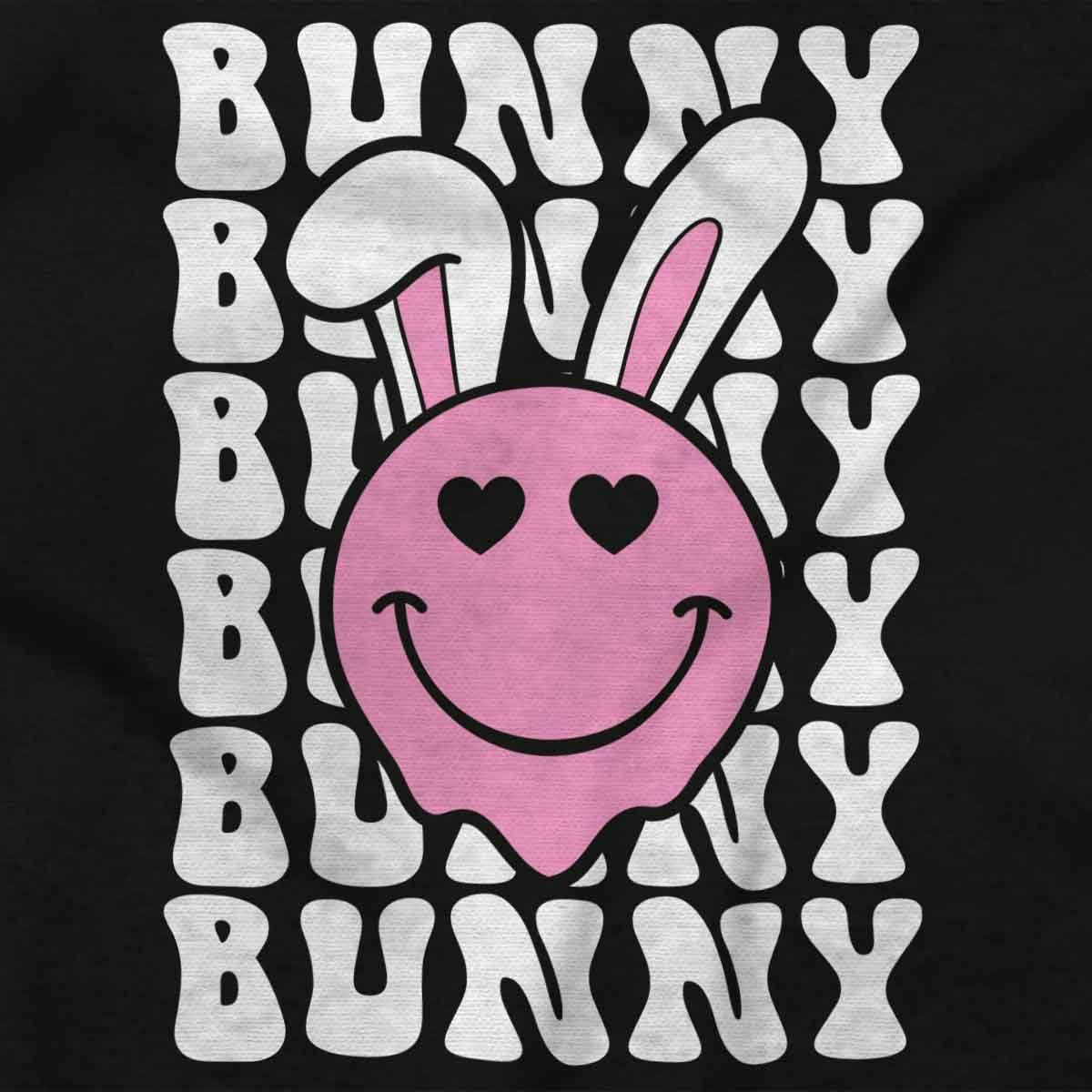 imageBrisco Brands Easter Bunny Ears Heart Eyes Smile Toddler Baby Girl T ShirtBlack