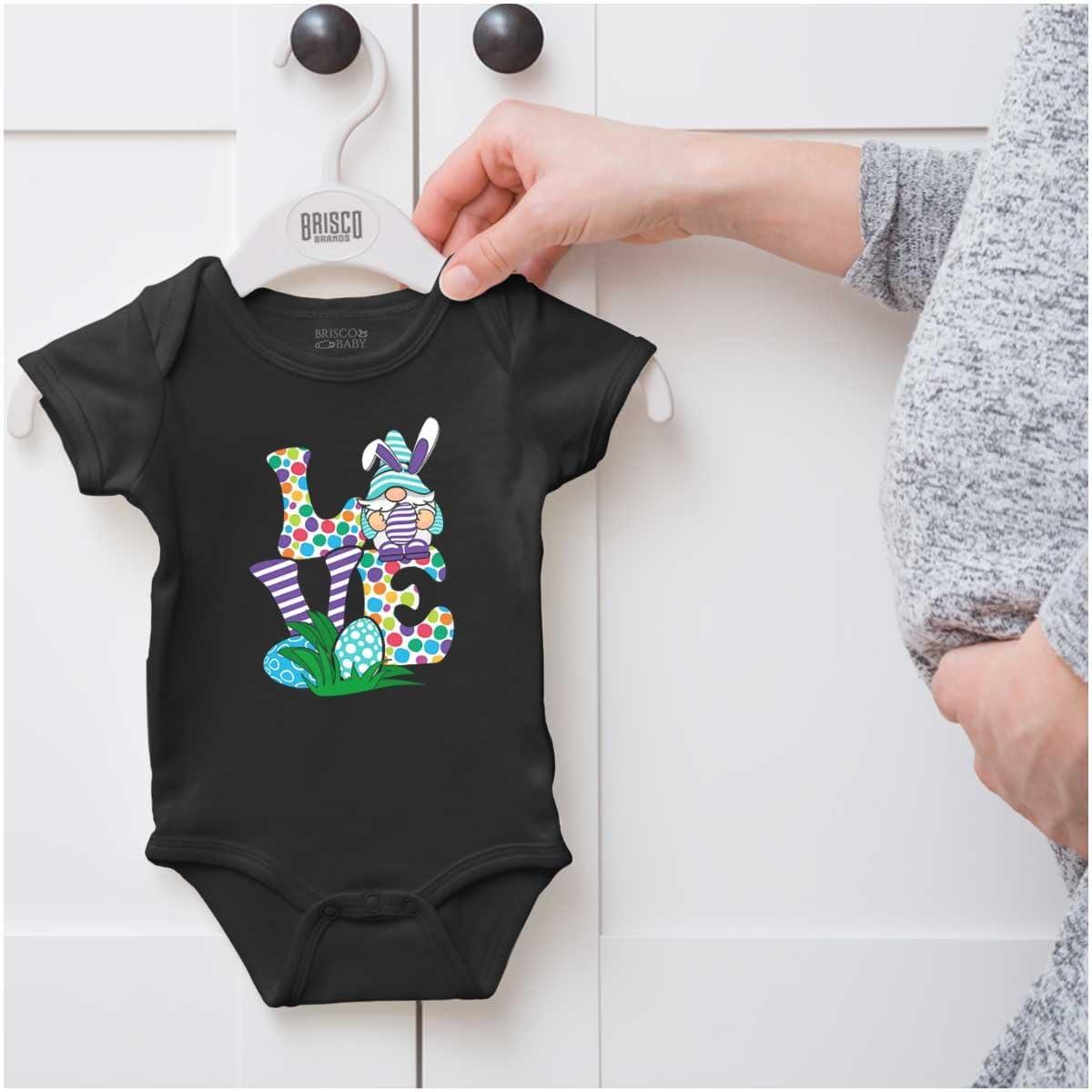 imageBrisco Brands Easter Bunny Gnome Love Egg Hunt Baby Bodysuit Jumper GirlsBlack