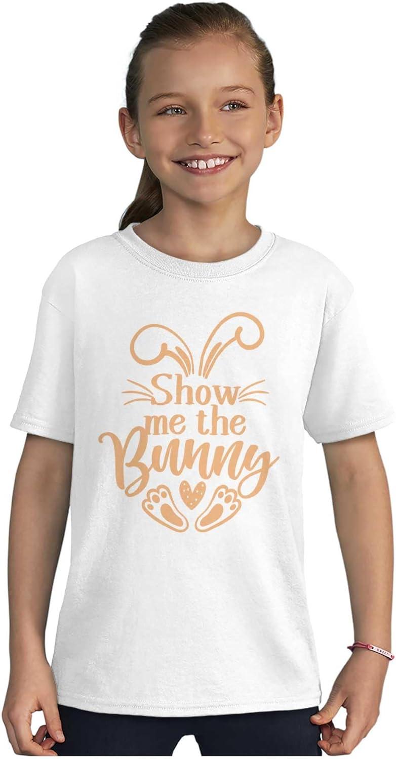 imageBrisco Brands Easter Humor Show Me The Bunny Girls Kids T Shirt TeesWhite