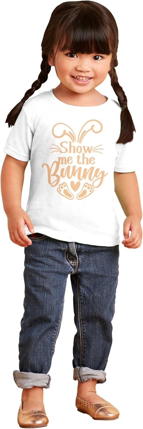 imageBrisco Brands Easter Humor Show Me The Bunny Toddler Baby Girl T ShirtWhite