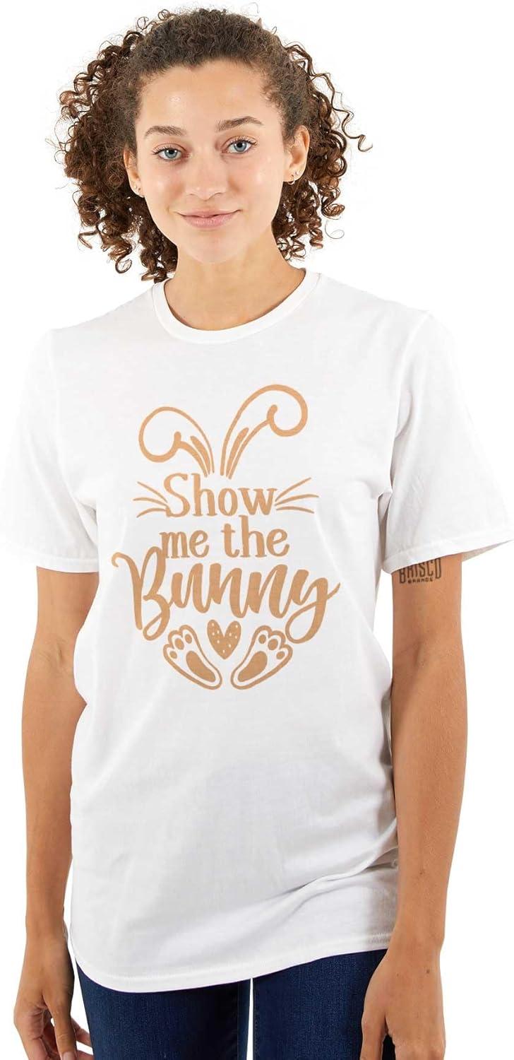 imageBrisco Brands Easter Humor Show Me The Bunny Womens Graphic T Shirt TeesWhite